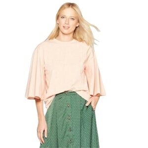 Who What Wear pink bell sleeve top. Size Large. EUC